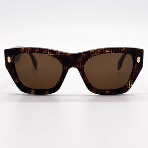 NEW FENDI SUNGLASSES FE40100I 55E HAVANA WOMEN EYEWEAR